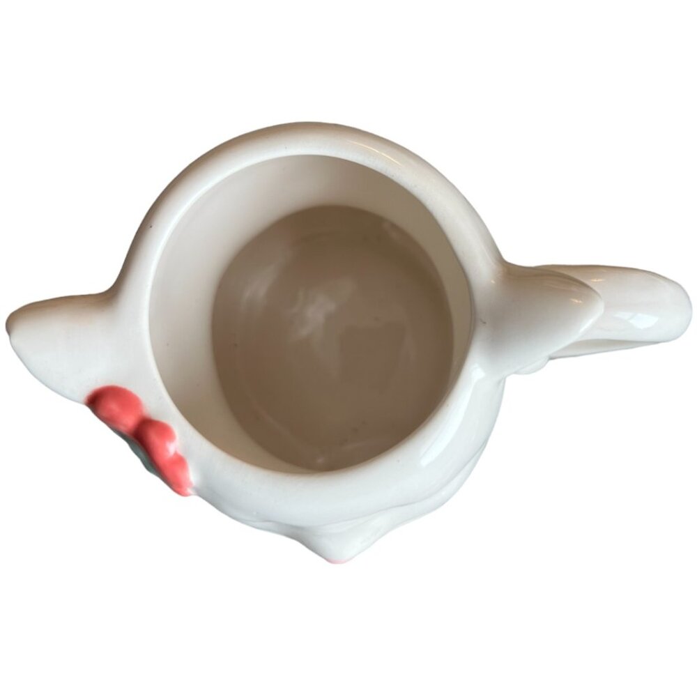 3D Ceramic Cat Mug Planter Flowers in Hair Glazed Charming Pristine 16 oz - Picture 7 of 12